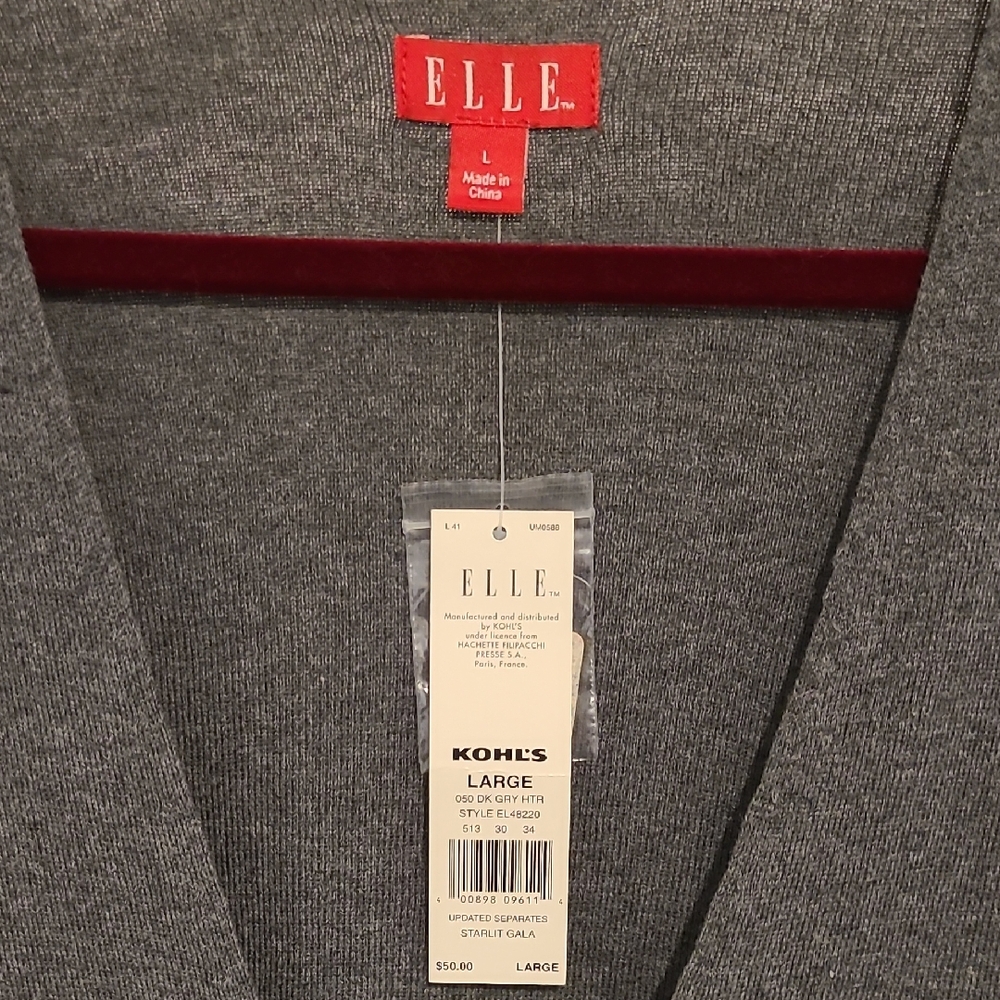 ELLE Gray Knit Topper- Large
